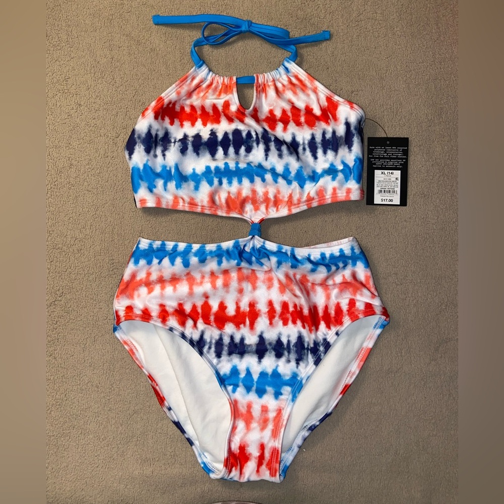New with tags, girls size XL/14 one piece swimsuit